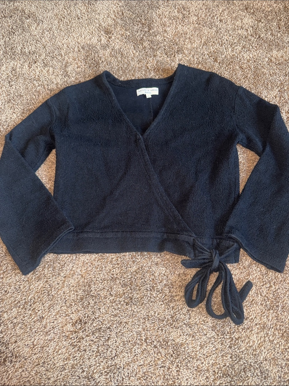 Madewell texture&thread black long sleeve